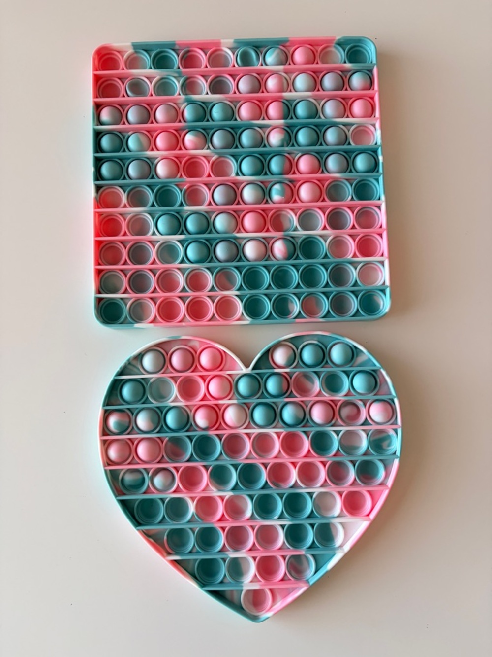 Square and Heart Pop Fidget Toys